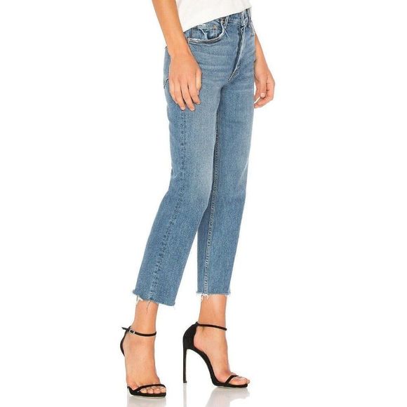 GRLFRND Helena Groovy Situation High Rise Straight Leg Crop Jeans, Size 27 - Picture 3 of 16